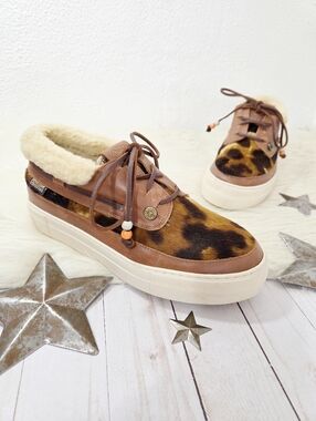 Penelope Chilvers Lumberjack Pony Wool Lined Sneakers sherpa moc women's size 40